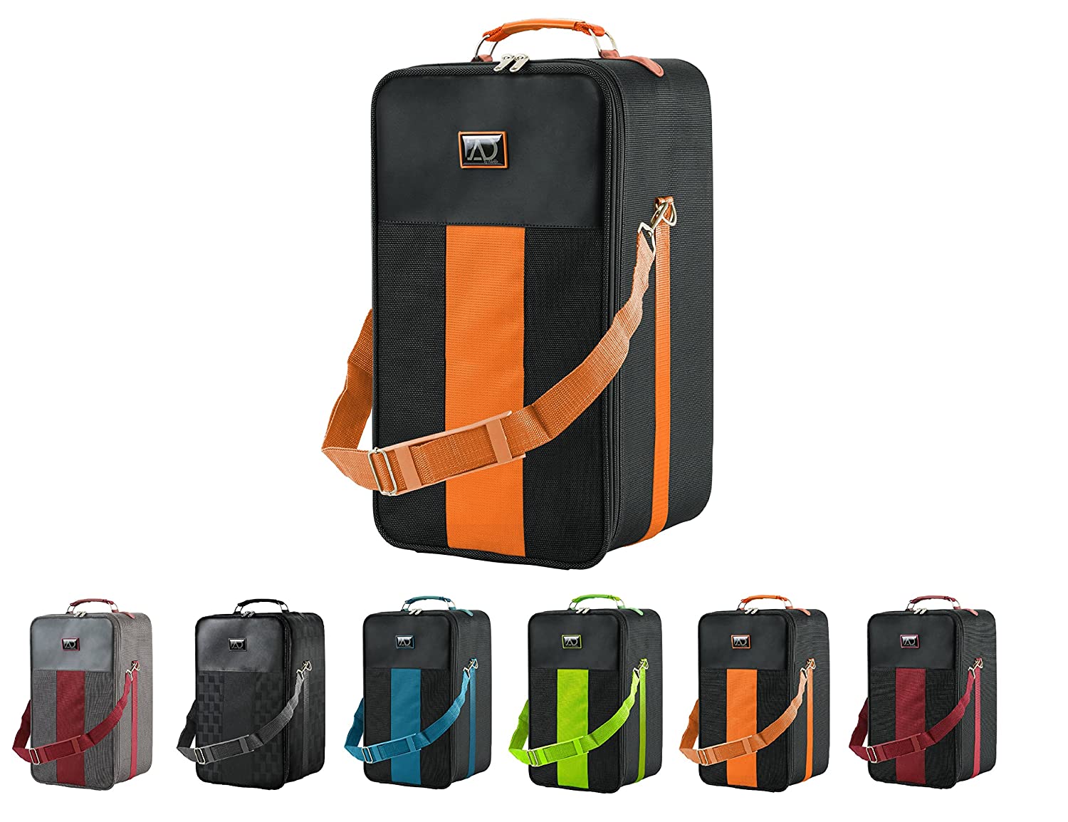 Adolfo Design Wig Travel Box with Top Handle, Shoulder Strap and Double