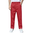 thumbnail image 2 of LEKWK Boys Uniform Pants Chino Pants Pull-On Elastic Waist Straight Leg Trousers with Pockets Kids Twill Pants 5-15Y Back to School Clothes, 2 of 9