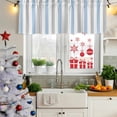 thumbnail image 6 of Light Blue Grey Stripe Valances for Windows, Decorative Rod Pocket Window Valance Curtains, Modern Farmhouse Vertical Striped Short Curtain Drapes for Kitchen/Living Room, 2 Panels, 42" W x 18" L, 6 of 8