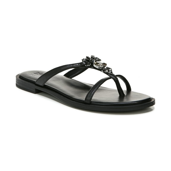 Naturalizer Felicity Flat Sandals Black Faux Leather 8.5M
