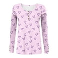 thumbnail image 3 of Diufon Womens Plus Size Tunics Trendy Printed Blouses Button Scoop Neck Long Sleeve Tops, 3 of 4