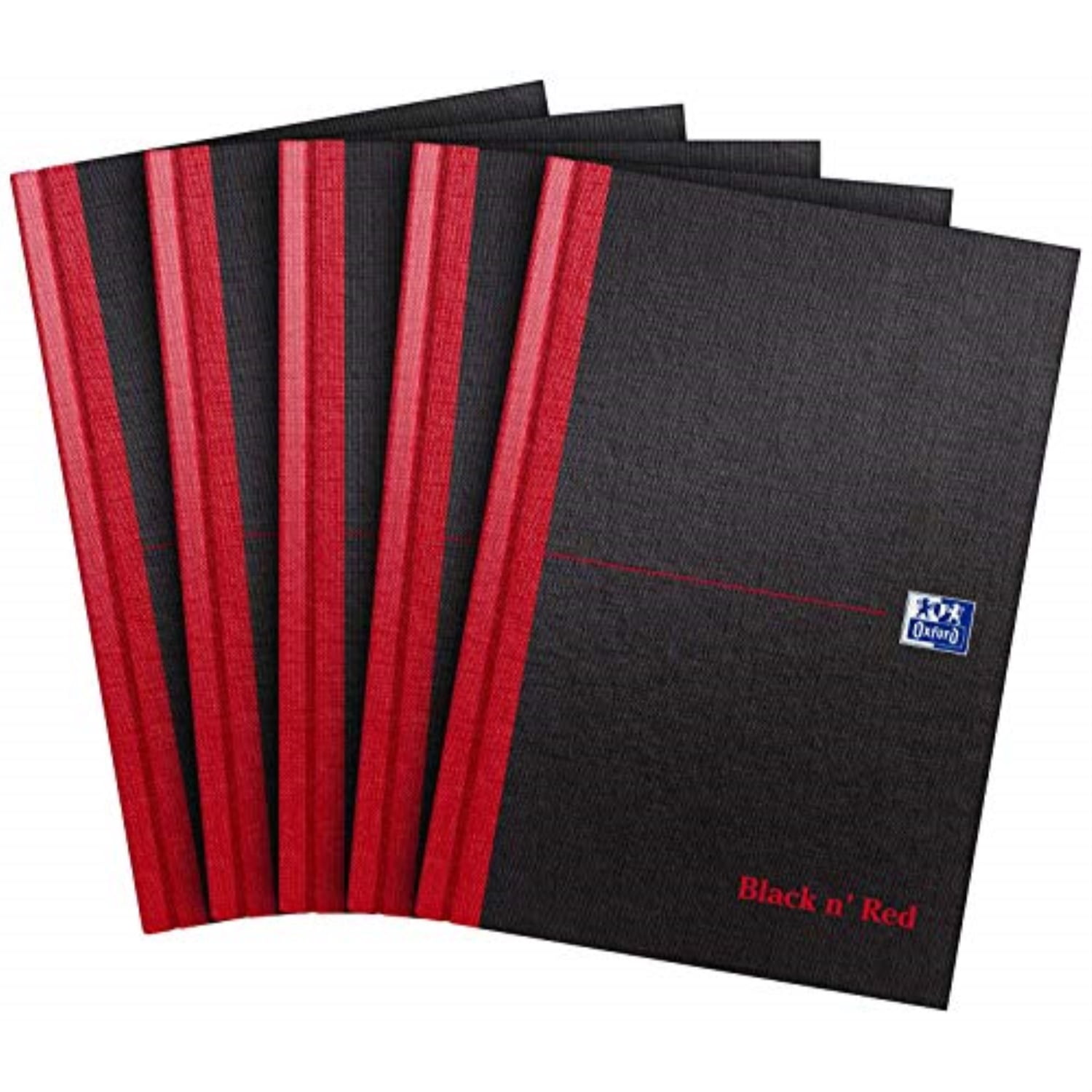 oxford black n' red a4 192 pages matte casebound hardback ruled