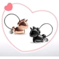 thumbnail image 2 of 1 par de llaveros de oro negro y rosa, cadena colgante desmontable, llavero de unicornio para parejas, amantes, regalo de San Valentín, llavero de aleación de zinc brillante, 2 of 5