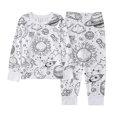thumbnail image 6 of WhouRiu Girls Cartoon Graphic Pajamas Long Sleeve Crew Neck T Shirts And Pants Pajama Set 2 Piece Kids Autumn Cozy Cute Sleepwear,5-6 Years, 6 of 9