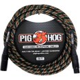thumbnail image 1 of Pig Hog PHM20RAS Rasta Stripe Woven High Performance XLR Microphone Cable, 20 Feet, 1 of 1