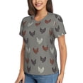 thumbnail image 2 of Fuzoiu Rooster Print Women's Classic V-Neck T-Shirt, Short Sleeve V Neck Tees for Casual Everyday Wear,Casual Fit Tee,Summer Fashion Tops-Small, 2 of 5