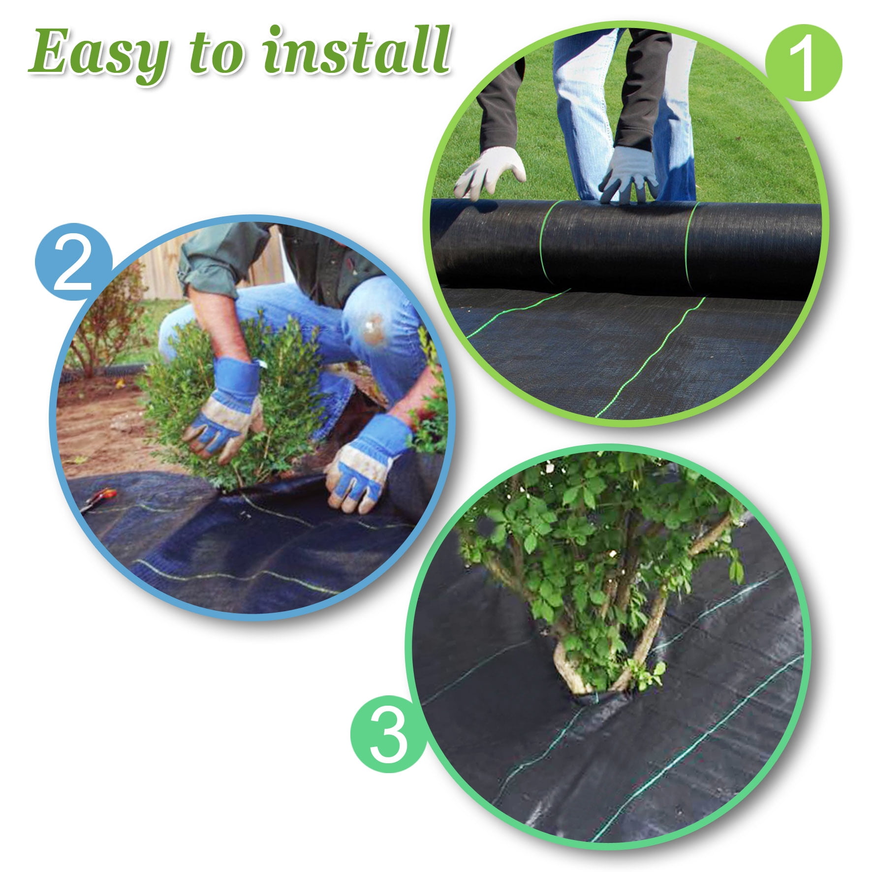 Strong Camel Garden Weed Barrier Landscape Fabric Durable Heavy-Duty Weed Block Gardening Mat (4'x100')