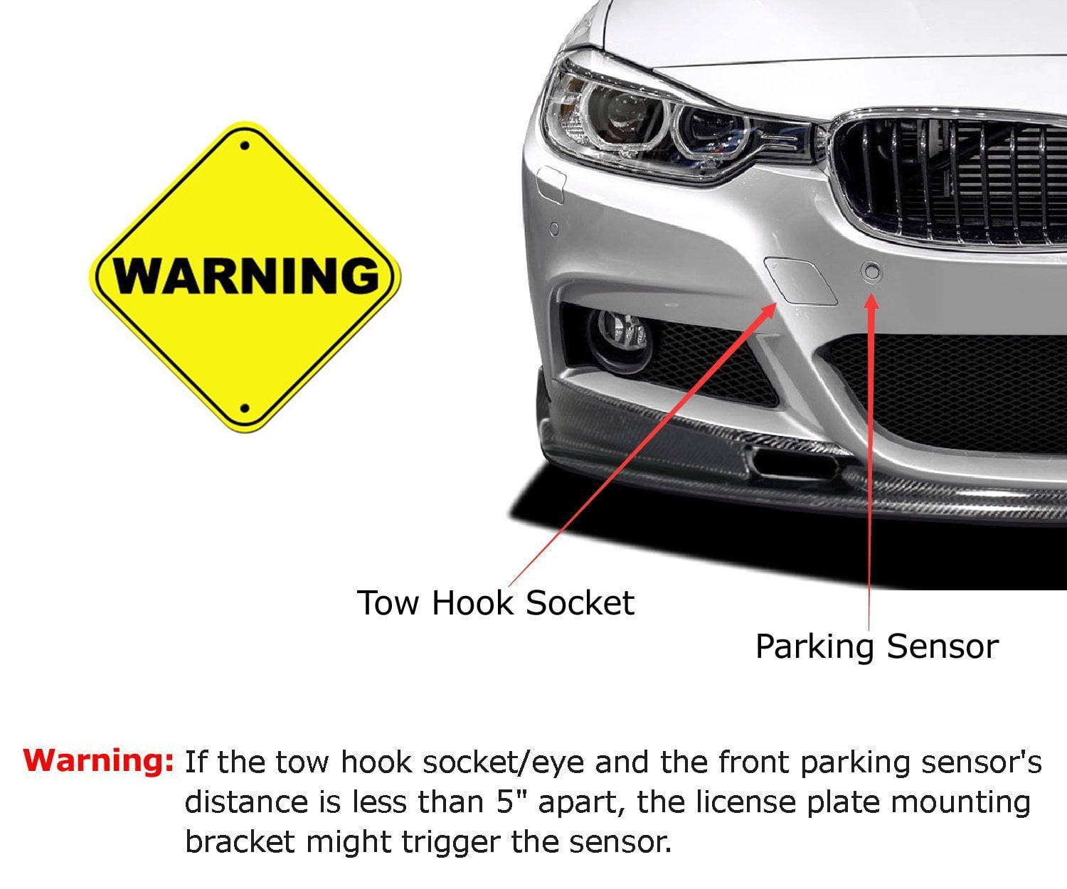 2013-up Mazda CX-5 iJDMTOY No Drill Front Bumper Tow Hole Adapter License Plate Mounting Bracket For 2014-up Mazda3 Mazda6