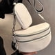 thumbnail image 2 of Cangurera Bolso Riñonera con varios bolsillos, riñonera de piel sintética informal, suave para fiesta (blanco), 2 of 9