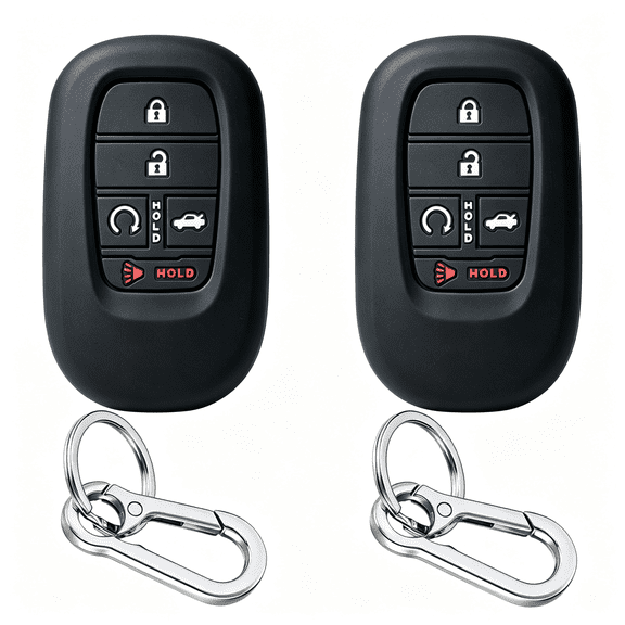 ICERUN 2 Pack Key Fob Cover Silicone for Civic Cr-V Hr-V Passport Sport Si Ex Ex-L 2022-2026 5 Button Smart Car Key Fob Protector Case Soft Matte Black