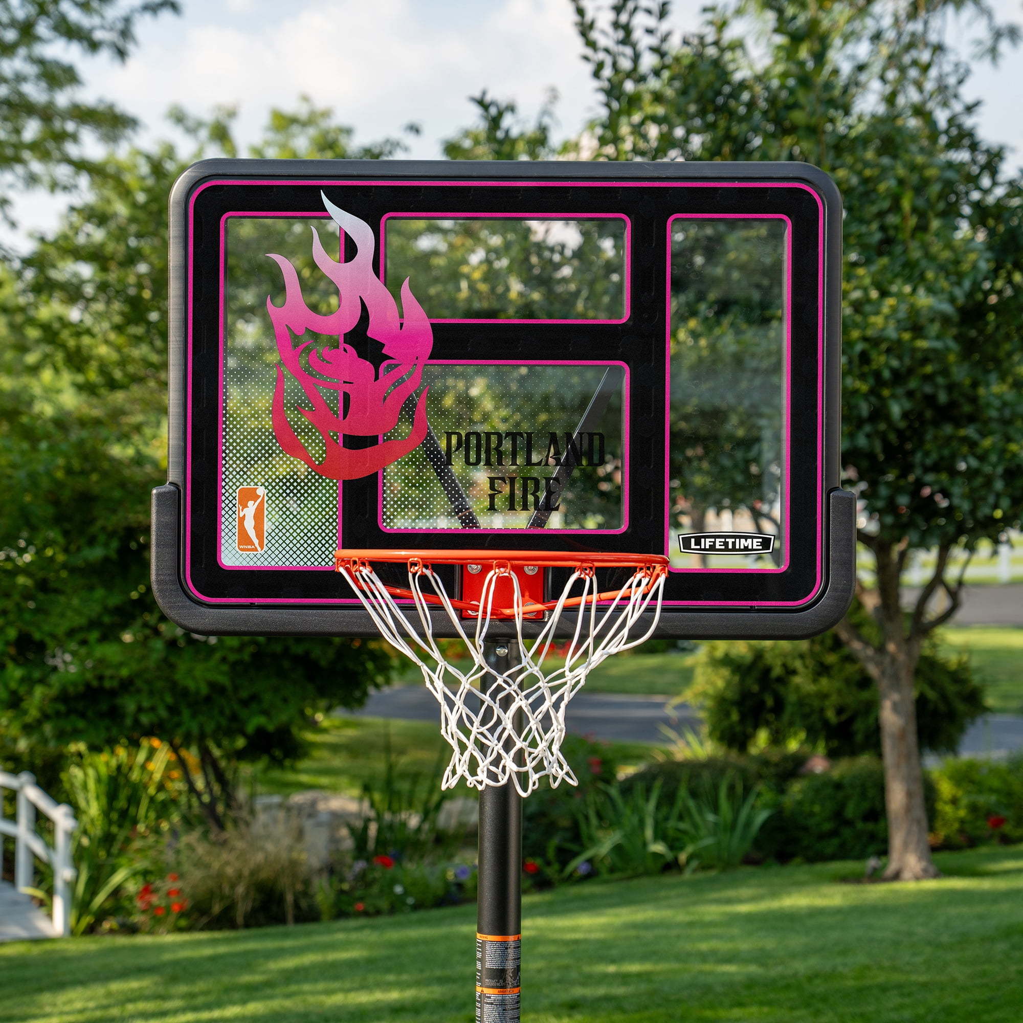 Lifetime WNBA Portland Fire 44" Portable Basketball Hoop with Wheels - 7.5 to 10 Ft Adjustable Height
