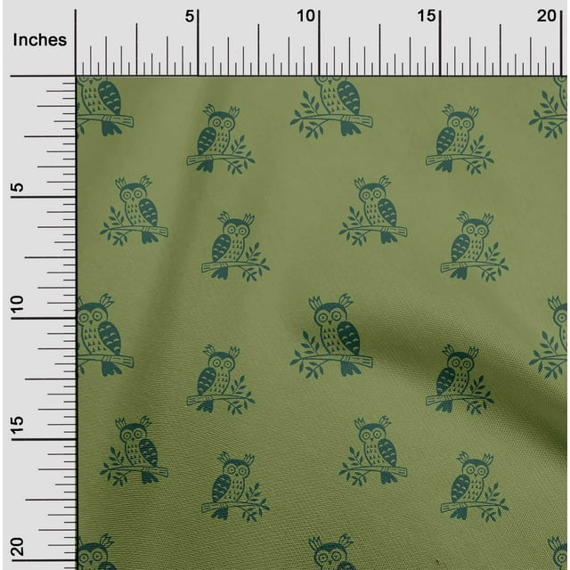 oneOone Cotton Flex Fabric Branch & Owl Block Decor Fabric Printed BTY 40 Inch Wide