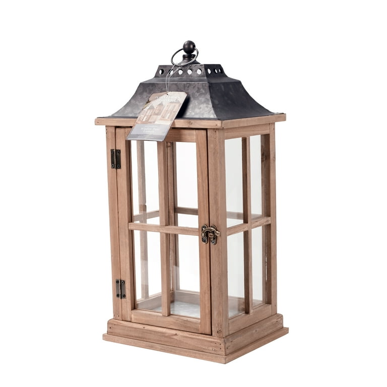 Large Rustic Wood Candle Lantern Large Rustic Wood Candle Lantern