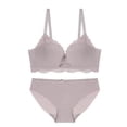 thumbnail image 3 of Conjunto de bragas de sujetador sexy para mujer, ropa interior push-up ondulada hueca, bragas de lencería transpirable, conjunto de ropa interior, gris, 36 / 80B Vogacara AP001165-06B, 3 of 7