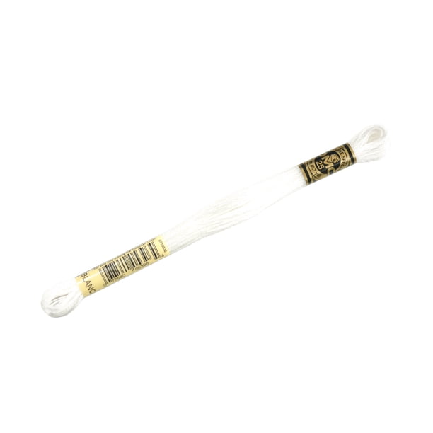 Hilo de algodón bordado DMC de 6 hilos, blanco, paquete de 12