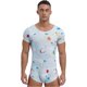 thumbnail image 3 of Mono Sexy de manga corta con botones en la entrepierna para hombre, pijama, mono con estampado de dibujos animados, ropa de dormir, traje de baño, 3 of 5