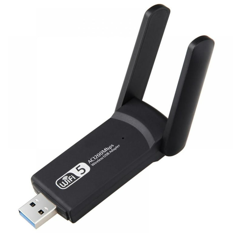 Wireless USB WiFi Adapter for PC - 802.11AC 1200Mbps Dual 5Dbi Antennas  5G/2.4G WiFi USB for PC Desktop Laptop MAC Windows  10/8/8.1/7/Vista/XP/Mac10.6/10.13, WiFi USB Computer Network Adapters 