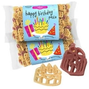 Pastabilities Happy Birthday Pasta, Fun Shaped Birthday Cake and Present Noodles for Kids and Parties, Non-GMO Natural Wheat Pasta 14 oz 2 Pack