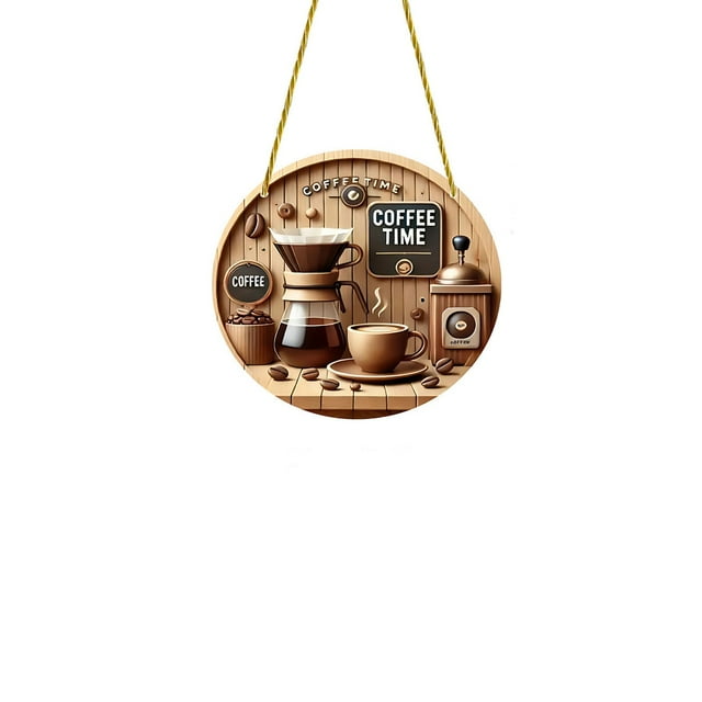 kyusrd Home Office Decor Specials!Art Coffee Set 2D Flat Disc Decoration Photo Props Hanging Decoration
