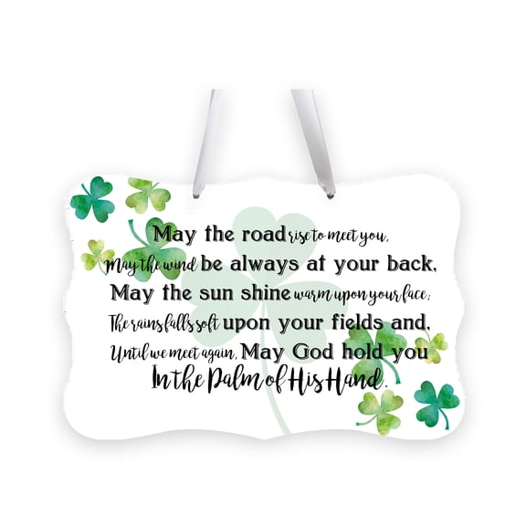 Lifesong Milestones Inspirational Irish Ribbon Wall Sign 8x12in - May The Road Rise To