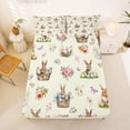 thumbnail image 5 of Erosebridal Farm Animal Rabbit Bed Sheets,Rustic Blossom Flowers Kawaii Butterflies King Sheets For Kids Girls 4 Pieces, 5 of 6