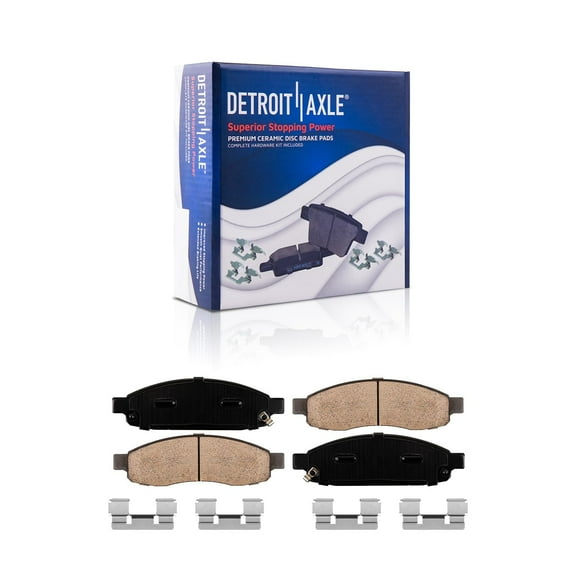Detroit Axle - Front Ceramic Brake Pads for Nissan Pathfinder Armada Titan Infiniti QX56, Ceramic Brake Pad w/Hardware 2004 2005 2006 2007 Replacement