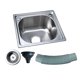 thumbnail image 4 of Fregadero de cocina utilitario de acero inoxidable de un solo seno, lavabo profundo con colador de desagüe y para lavar platos, adecuado para Estilo C, 4 of 8