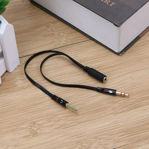 Cable adaptador de audio de 3,5 mm 1 a 2 Línea de audio universal para micrófono de auriculares de computadora