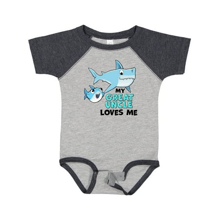 

Inktastic My Great Uncle Loves Me with Cute Sharks Gift Baby Boy or Baby Girl Bodysuit