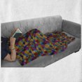 thumbnail image 6 of Abstract Soft Flannel Fleece Blanket, Hand Drawn Circles Grunge Style Surreal Designs Checkered Swirled Colorful Pattern, Cozy Plush for Indoor and Outdoor Use, 60" x 80", Multicolor, by Ambesonne, 6 of 6