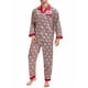 thumbnail image 4 of INSPIRAR CHIC Conjunto de Pijamas de 2 Piezas para Hombre, Camisón de Botones con Estampado, Patrón Casual, L Rojo Gris, 4 of 6