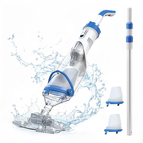 Syvio Cordless Handheld Pool Vacuum, 18.5 GPM Powerful Suction, 60-Minute Runtime, 11.4" Wide Head, for Above Ground & Inground Pools, Spas & Hot Tubs