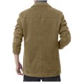 thumbnail image 2 of OGLCCG Mens Lightweight Jacket Casual Button Down Twill Suit Jacket Solid Color Loose Fit Fall Windproof Work Coat with Pockets, 2 of 7