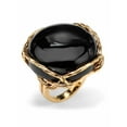 thumbnail image 3 of PalmBeach Jewelry Genuine Black Onyx or Genuine Brown Tiger Eye Pillow Ring Gold-Plated, 3 of 5