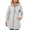 Gray, variant on Iyufng Womens Hooded Mid Length Waterproof Jackets Full Zip Cuffs Chest Zipper Pocket Outdoor Wind Rain Coat Outerwear