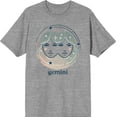 thumbnail image 3 of Gemini Zodiac Sign Adult Heather Gray Crew Neck Short Sleeve Tee-XL, 3 of 4
