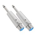 thumbnail image 1 of GOOHOCHY 2Ud Adaptadores De Micrófono Metálicos Plata Con Conexión Xlr Para Transmisión De Audio Profesional Estable, 1 of 7
