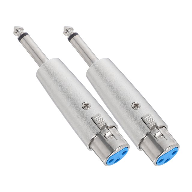 GOOHOCHY 2Ud Adaptadores De Micrófono Metálicos Plata Con Conexión Xlr Para Transmisión De Audio Profesional Estable