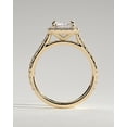 thumbnail image 5 of CAPRICARATS 3.00Ct Radiant Moissanite Halo Engagement Ring, Pave Cathedral, 10K Yellow Gold, 5 of 5