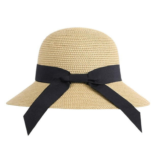 Sombreros de sol para mujer Sombrero grande de ala ancha Sombrero plegable para mujer Sombreros de paja para las vacaciones de verano