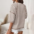thumbnail image 5 of Hilenly Oversized Tshirts for Women Short Sleeve Striped Tee Shirt Casual Crewneck Summer Tops, 5 of 8