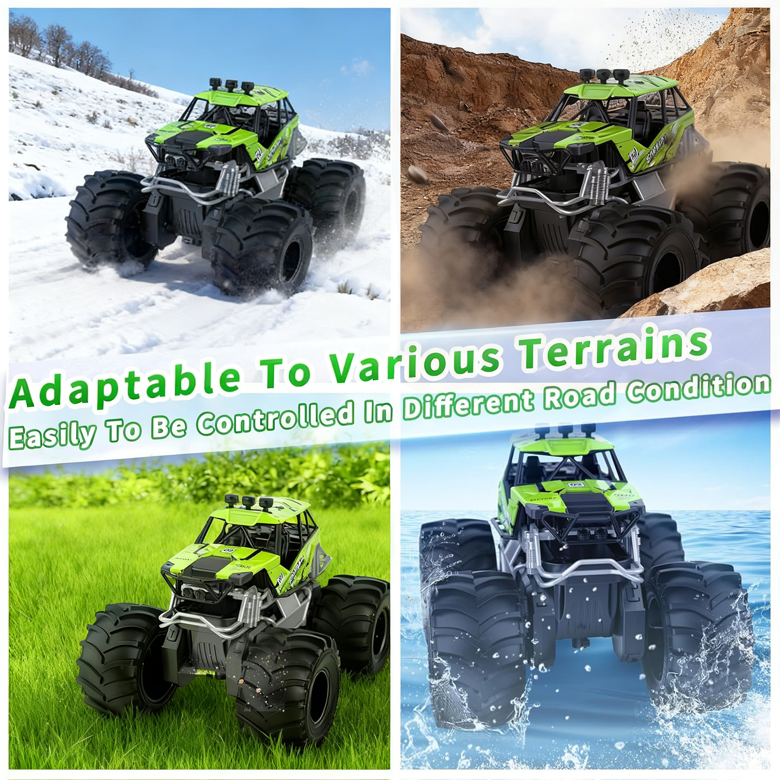 VKFVKF 1:18 Remote Control Cars, RC Monster Truck for Kids, RC Cars Toys Gifts for Boys,Kids RC Vehicle for Two Battery