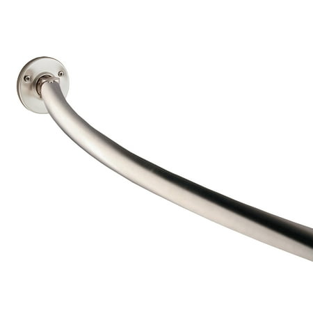 better homes & gardens 45" -to 72" adjustable rotating rust-proof curved shower rod, satin nickel