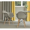 thumbnail image 3 of Bold Tones Mid-Century Modern Plastic DAW Shell Dining Arm Chair, Gray (Set of 4), 3 of 5