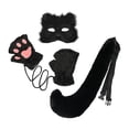thumbnail image 2 of Máscara y cola de Therian para mujeres y niñas Perfecl disfraz de gato para festivales de clubes nocturnos y bailes de graduación Cabello corto negro, 2 of 8