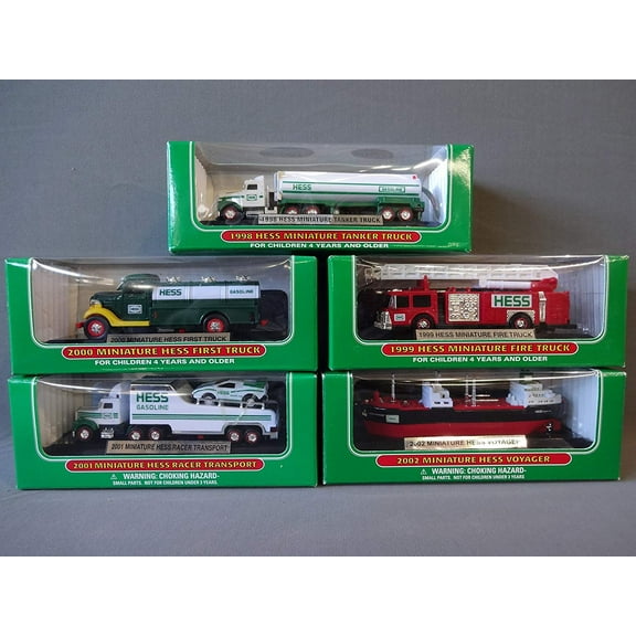 Hess Truck Mini / Miniature Lot Set 1998, 1999, 2000, 2001, and 2002