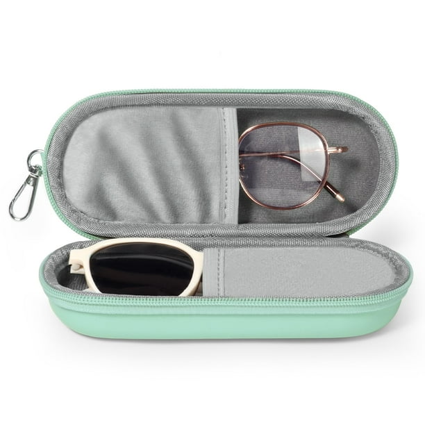 Estuche para Anteojos Huvon Doble Compartimento para Gafas y Lentes de Sol Verde