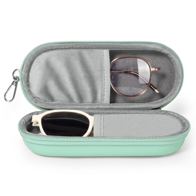 Estuche para Anteojos Huvon Doble Compartimento para Gafas y Lentes de Sol Verde