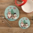 thumbnail image 2 of GZHJMY Christmas Cute Santa Claus Snowman Reindeer Snowflakes Trivets Pot Holders Set of 2, Table Mats,Placemats Set for Cooking and Baking, Cotton Braided Hot Pads, 7.09"+9.45", 2 of 7