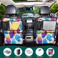 thumbnail image 5 of Car Back Seat Organizer 2 Pack Antique Nylon Fabric Thickened Waterproof Foot Mat Suitable For Various Types Of Vehicles Colorful Skulls with Flames, 5 of 7